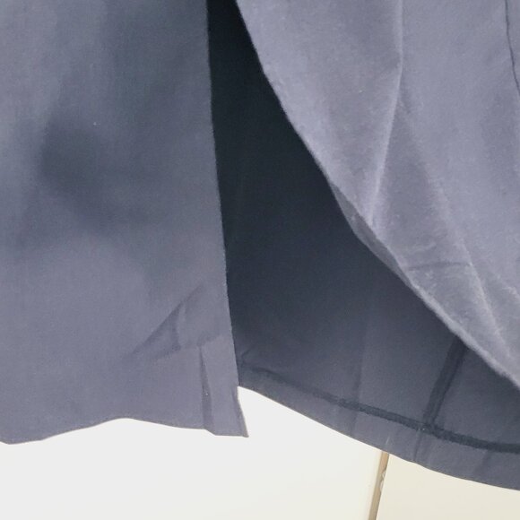 Thyme Maternity Navy Blue Classic Elastic Waist Business Casual Back Slit Skirt - Picture 4 of 9